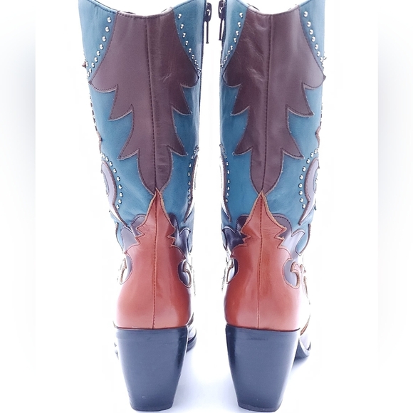 Jeffrey Campbell Women Saddle Up Western Cowboy Boot Size 8.5 Multicolor - Picture 4 of 11